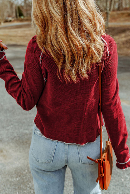 Red Long Sleeve Top