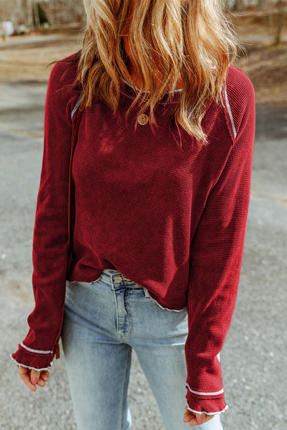 Red Long Sleeve Top