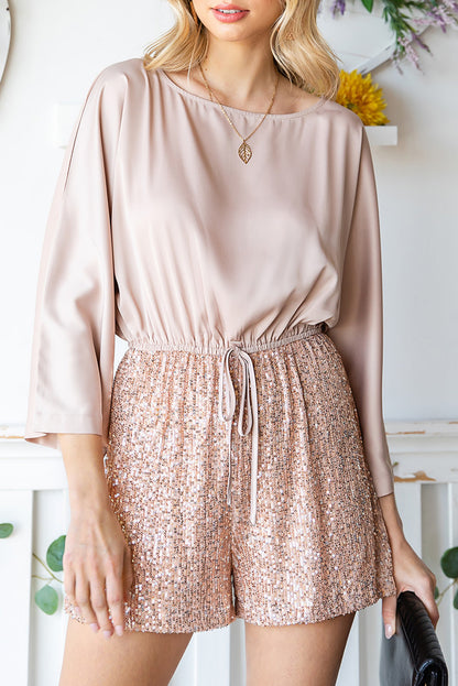 Light Peach Sequin Romper