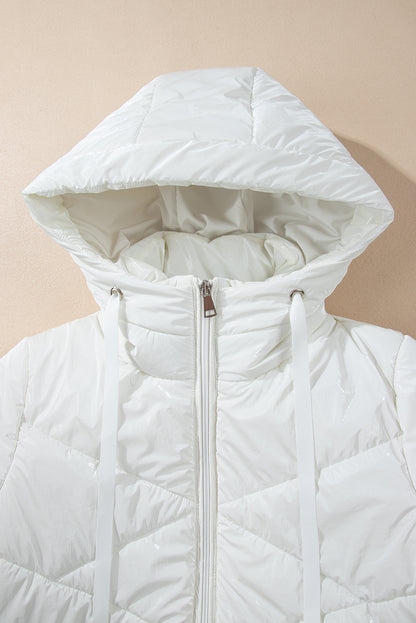 White Quilted Puffer Coat