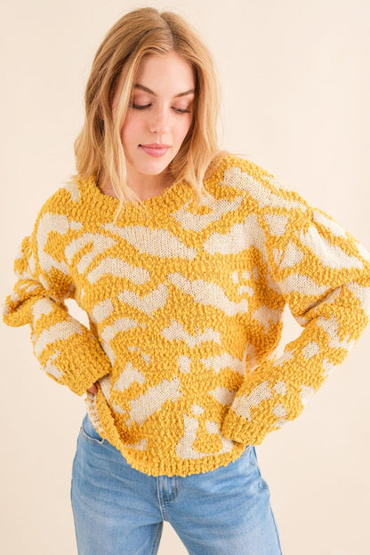 And The Why Textured Pattern Sweater