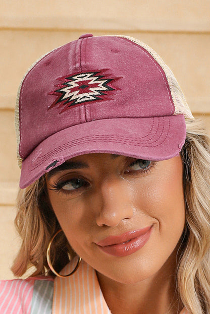 Coral Distressed Baseball Cap