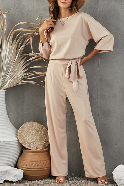 Apricot Wide Leg Jumpsuit