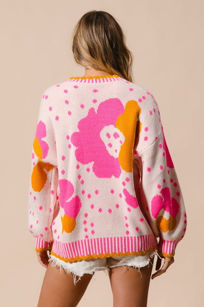 BiBi Flower Pattern Sweater