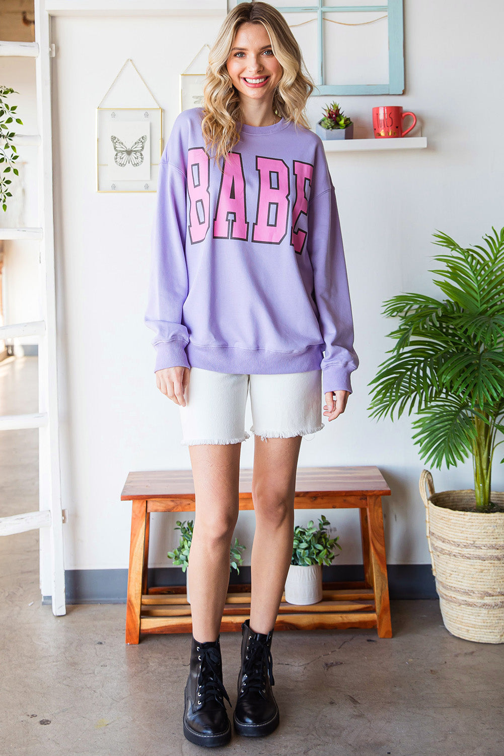 Purple Casual Sweatshirt