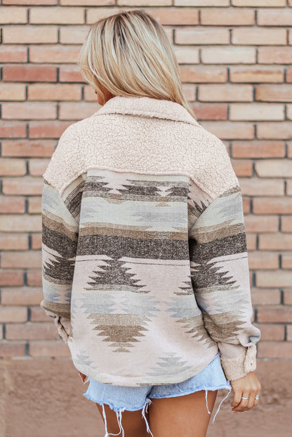 Aztec Print Sherpa Coat