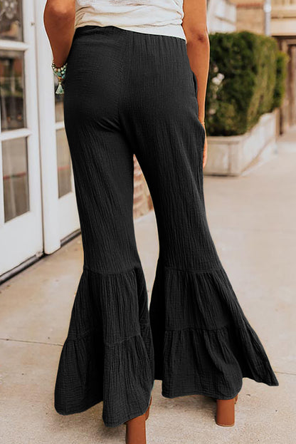 Black Flared High Waisted Pants