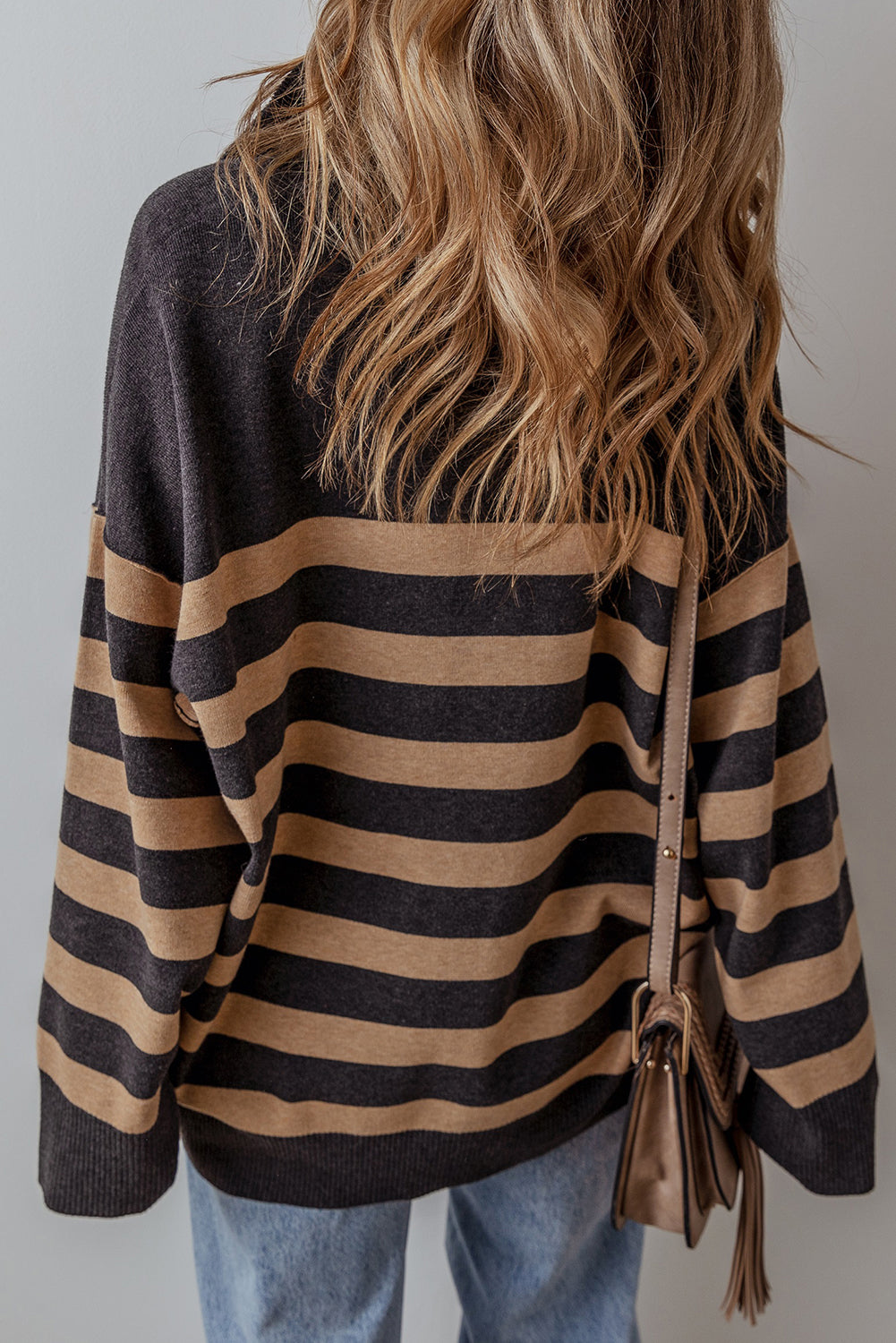 Black Striped Oversized Sweater