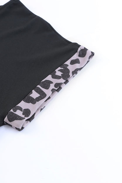 Black Leopard T-Shirt Dress