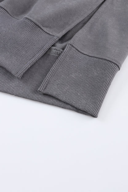 Gray Plain Oversized Sweatshirt