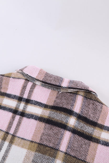 Pink Plaid Flannel Shirt