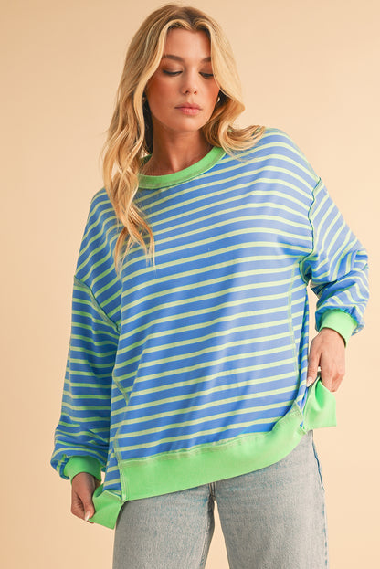 Sky Blue Striped Sweatshirt