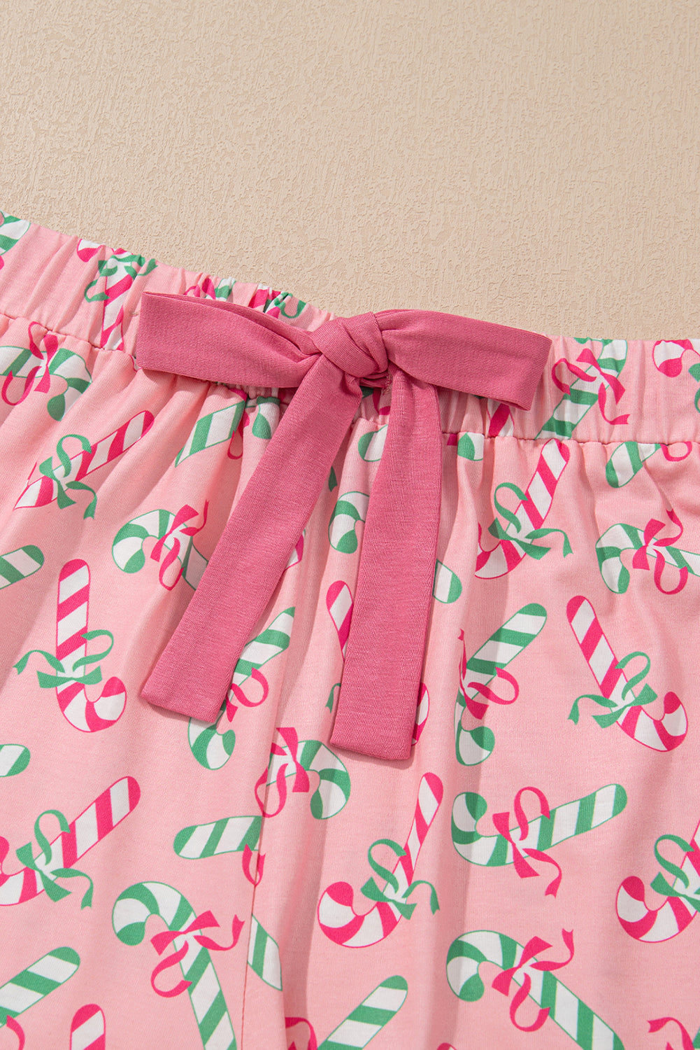 Pink Christmas Print Pajama Set