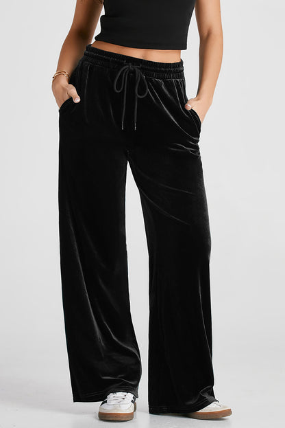 Velvet Wide Leg Pants