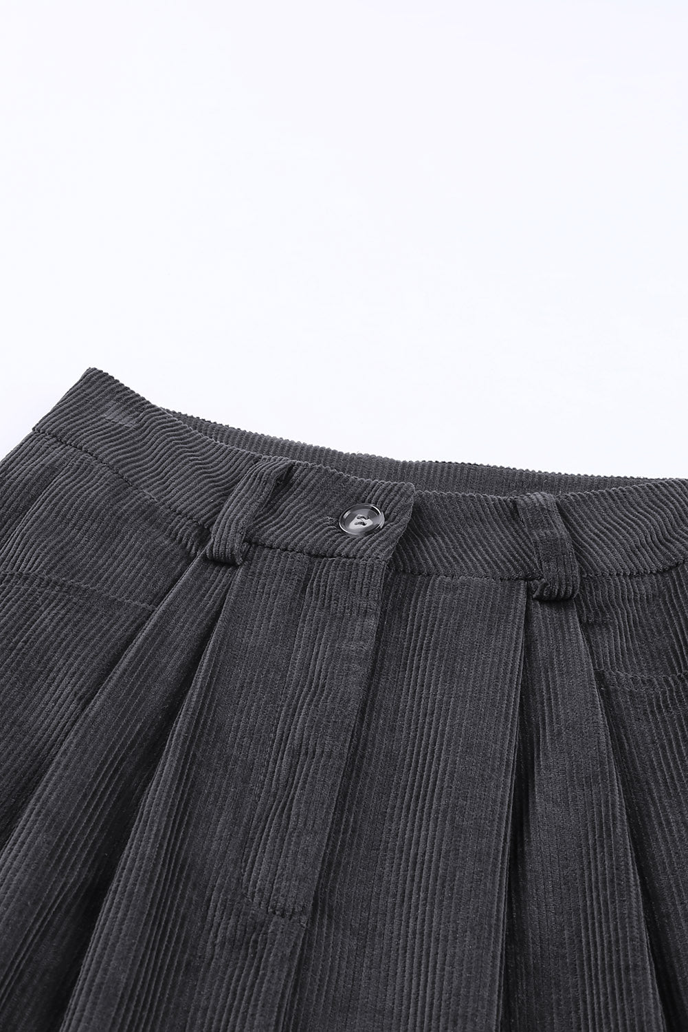 Grey Corduroy Wide Leg Pants