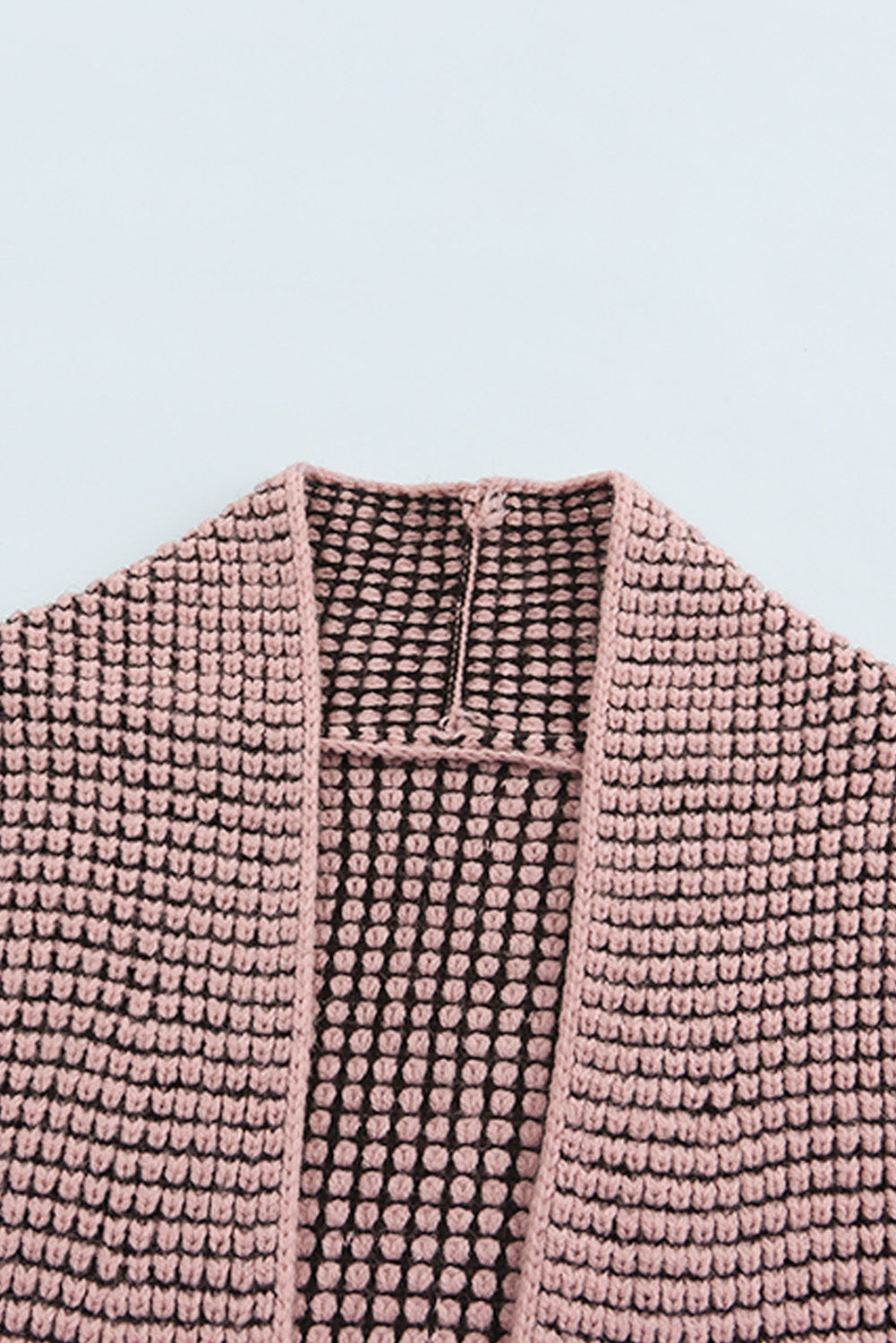 Pink Casual Knit Long Cardigan