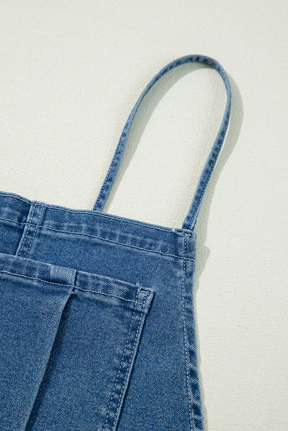 Dusk Blue Casual Denim Overalls