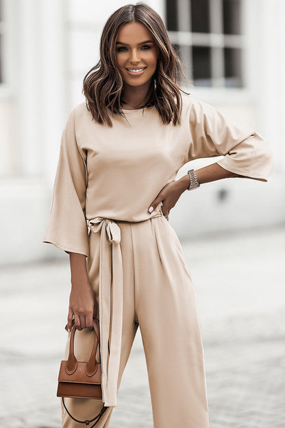 Apricot Wide Leg Jumpsuit