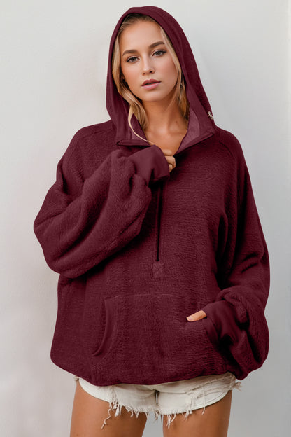 Double Take Hoodie with Kangaroo Pocket