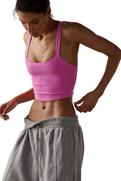 Athletic Ribbed Cropped Cami Top