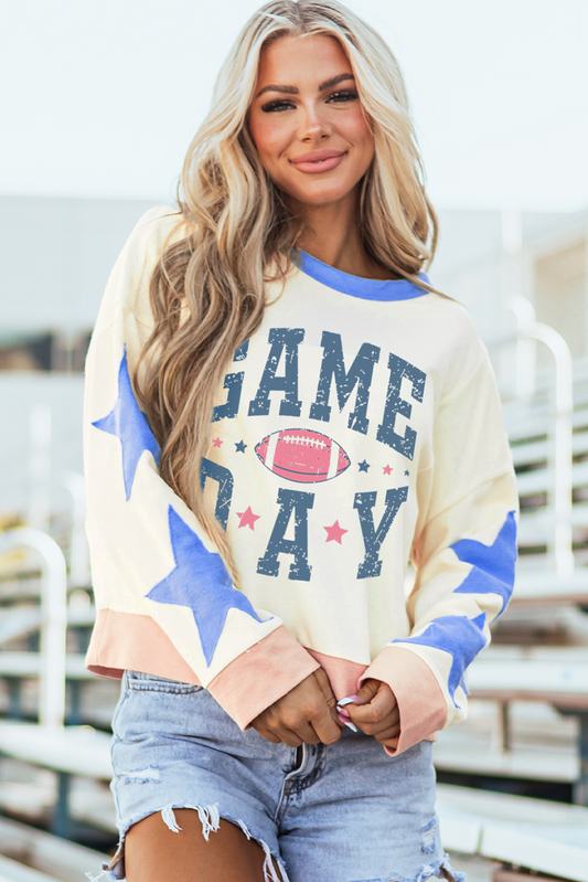 Beige Graphic Sweatshirt