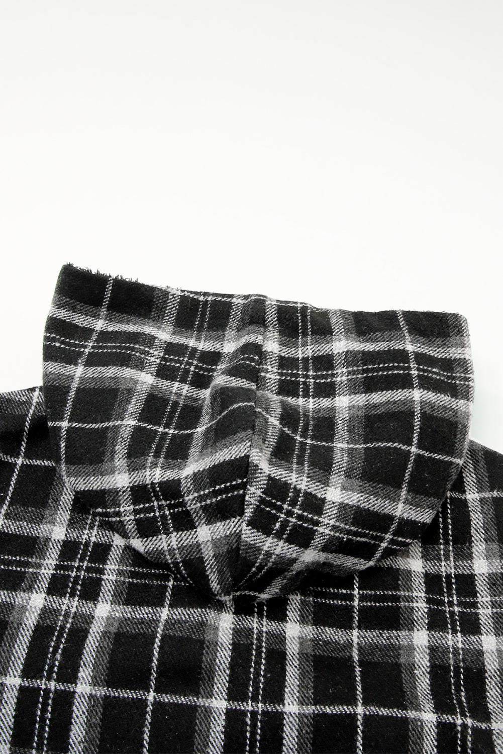 Black Sherpa Lined Hooded Flannel Jacket