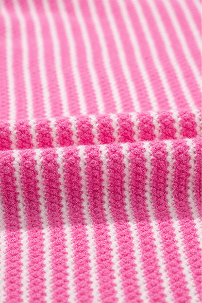 Pink Striped Knitted Sweater