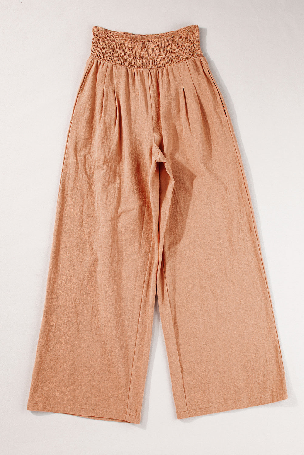 Clay Smocked Waist Loose Straight Leg Pants