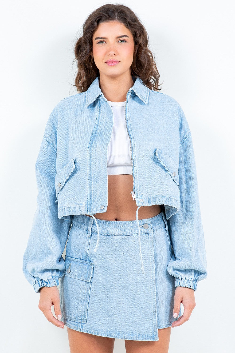 American Bazi Cropped Denim Jacket