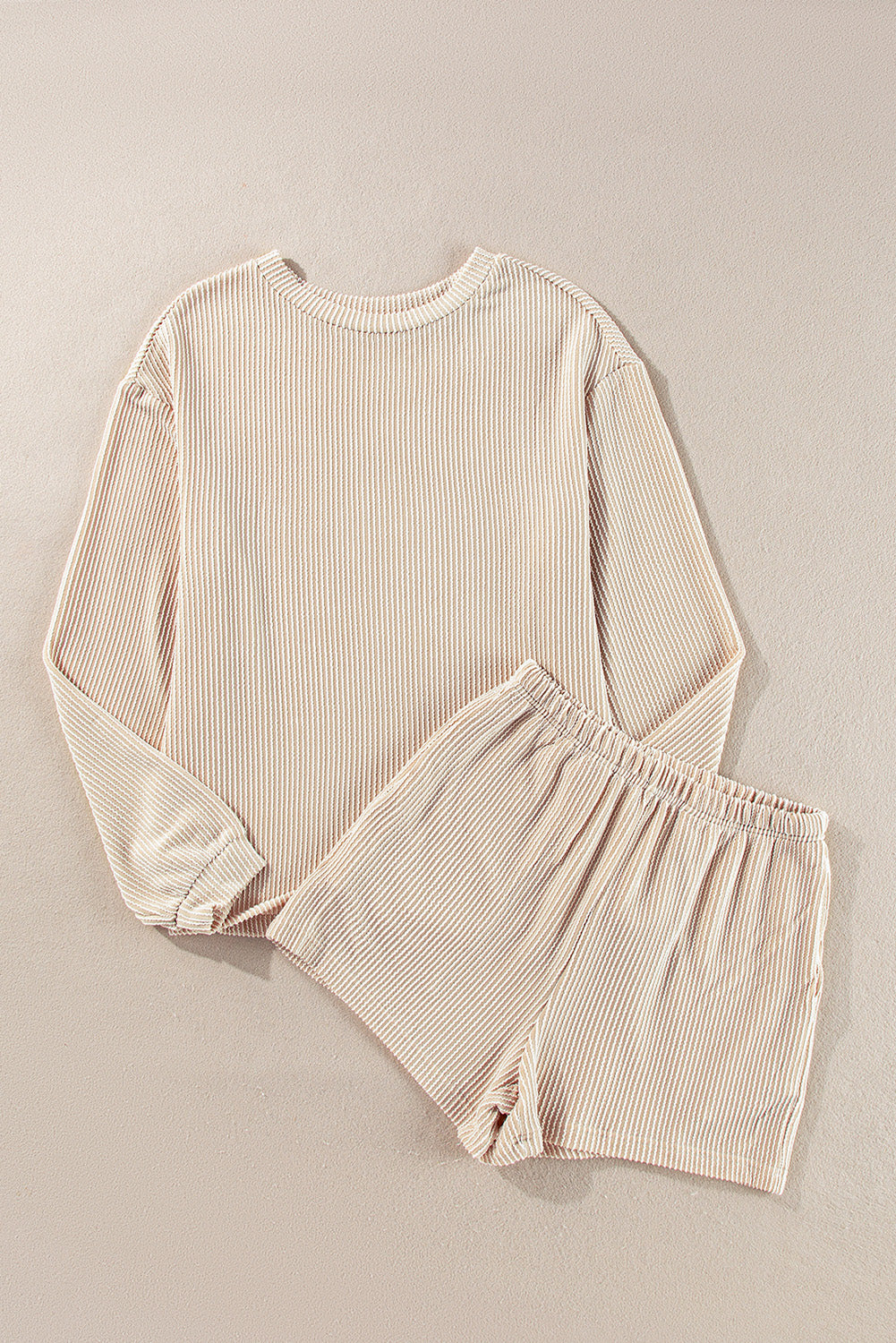 Parchment Sweatshirt and High Waist Shorts Set