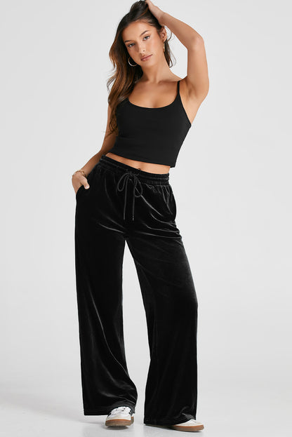 Velvet Wide Leg Pants