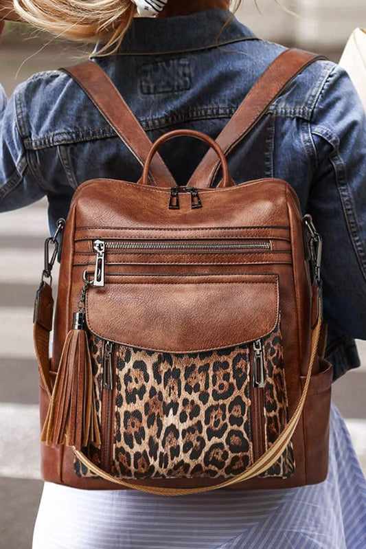 Coffee Leopard Backpack