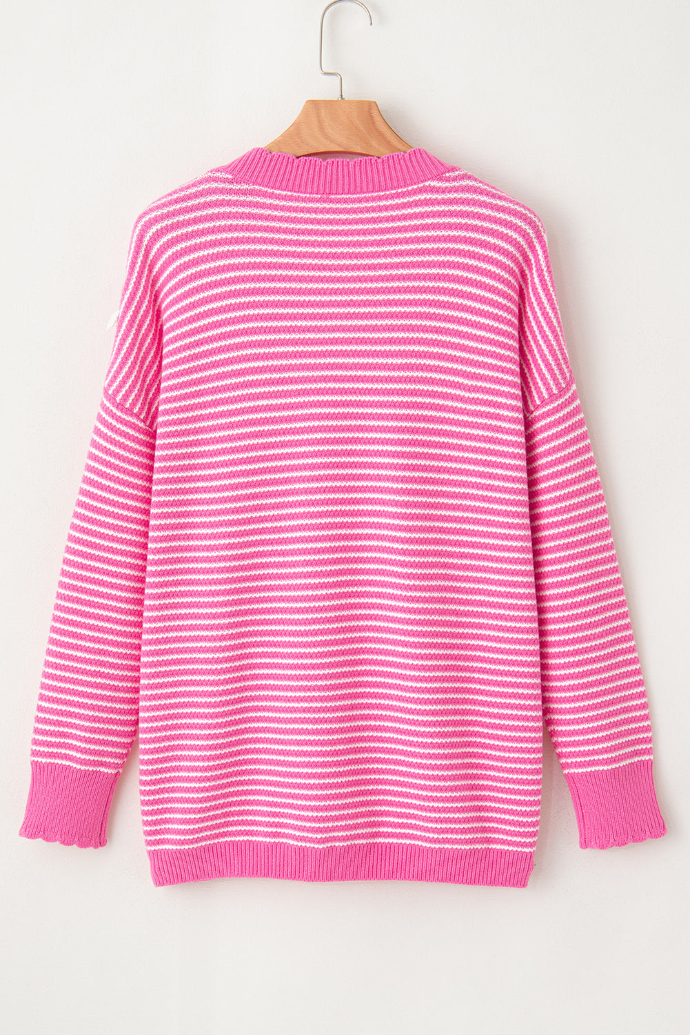 Pink Striped Knitted Sweater