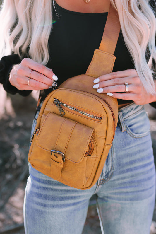 Khaki Vintage Sling Bag