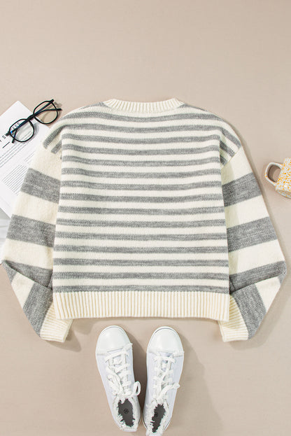 Gray Striped Sweater