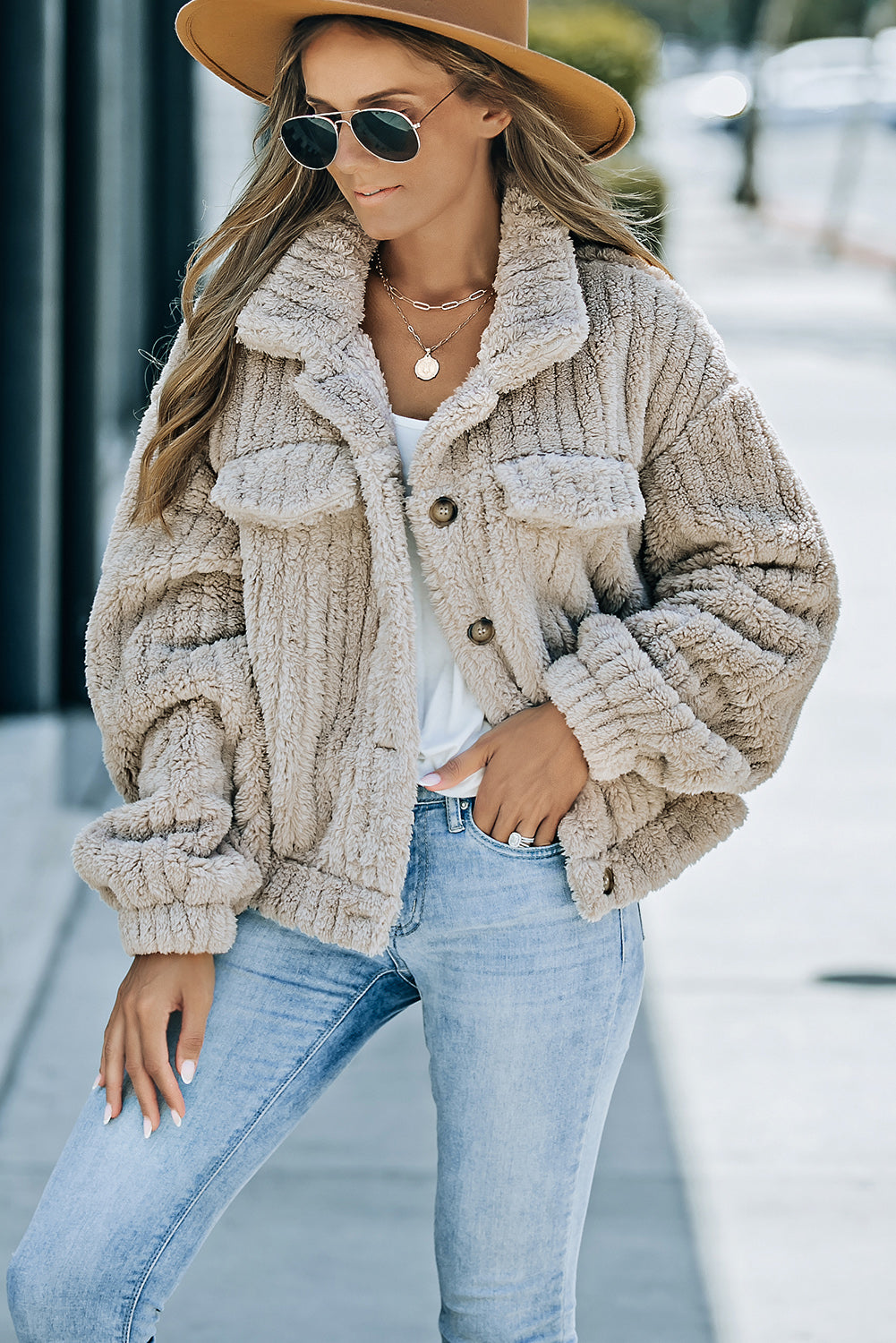 Khaki Plush Jacket