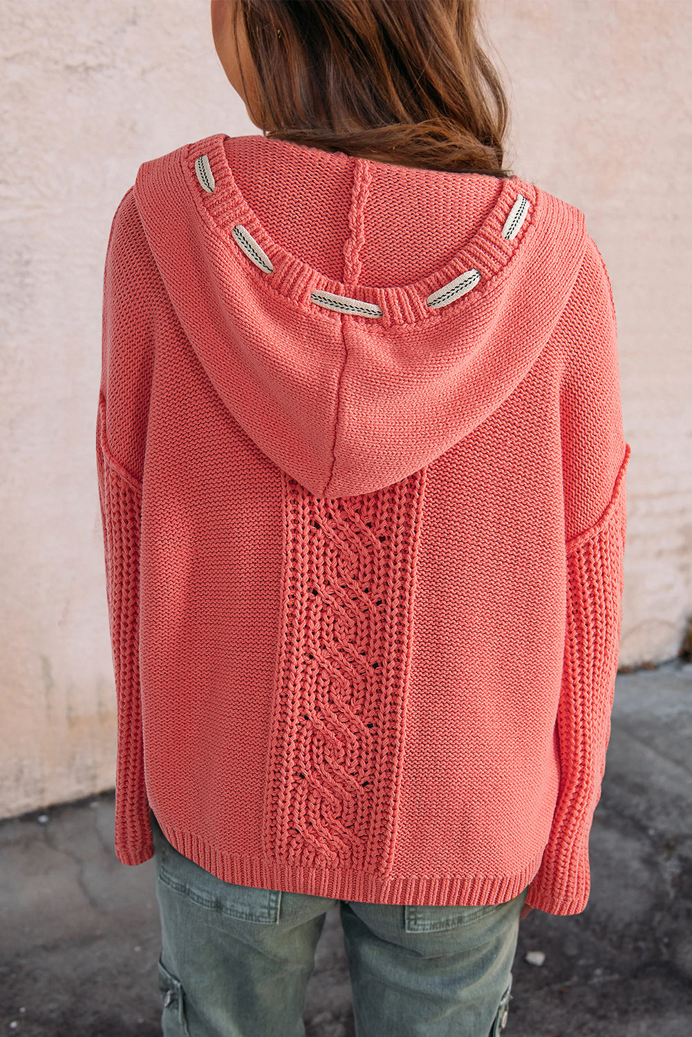 Cable Knit Hooded Sweater