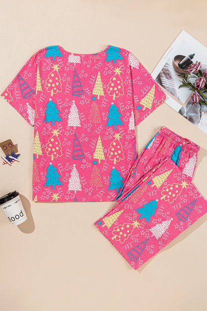 Rose Christmas Tree Print Lounge Set