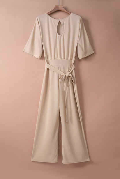 Apricot Wide Leg Jumpsuit