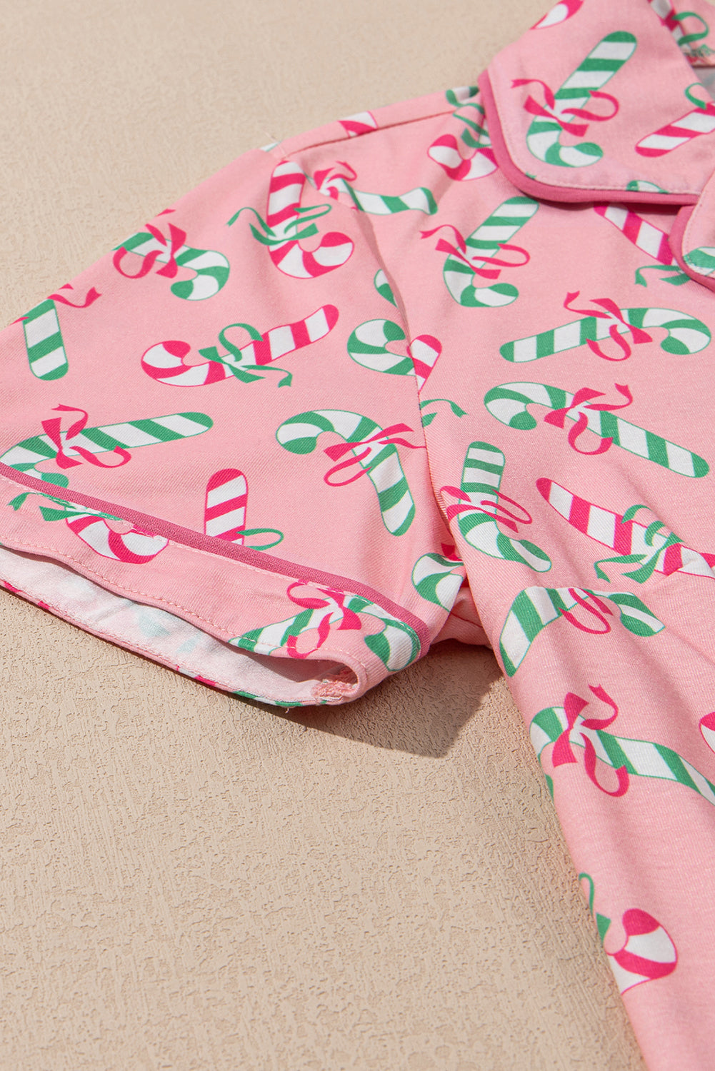 Pink Christmas Print Pajama Set