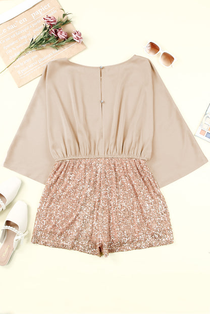 Light Peach Sequin Romper