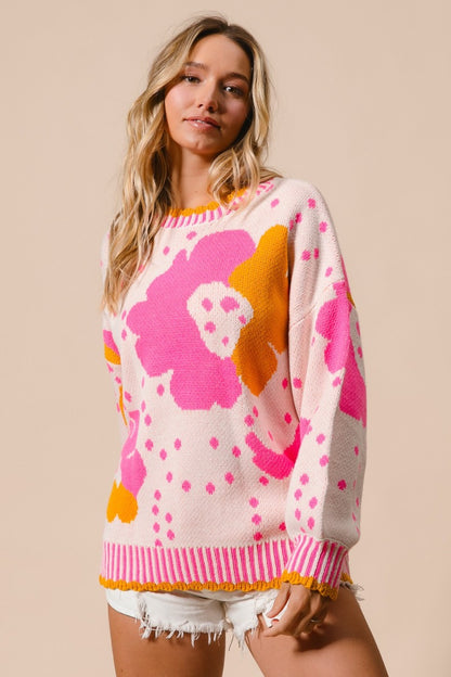 BiBi Flower Pattern Sweater