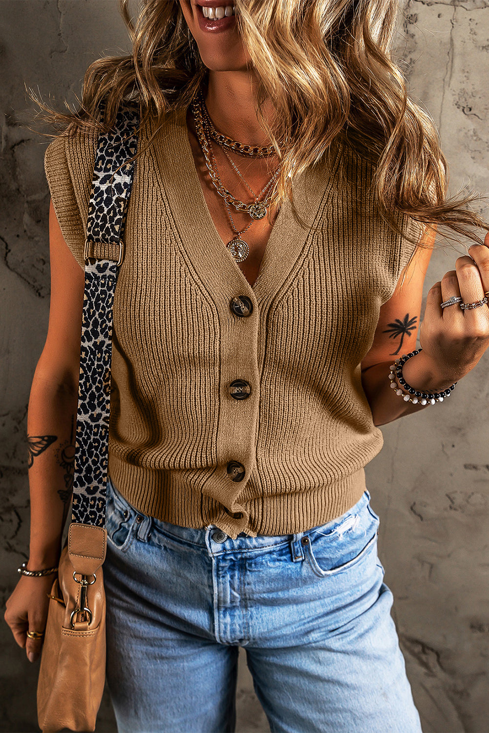 Sand Coloured Sweater Vest