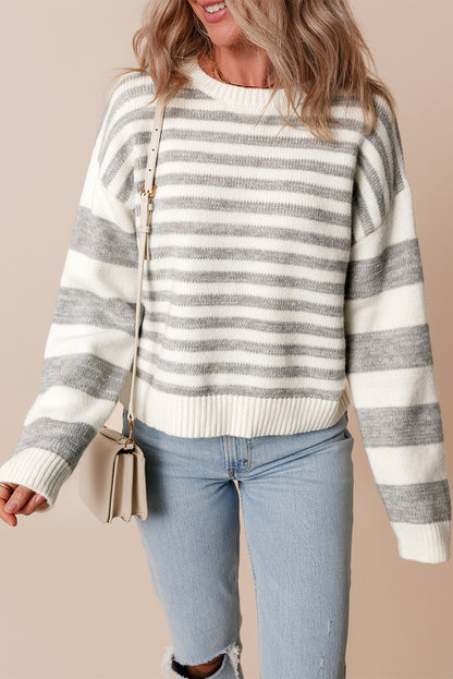 Gray Striped Sweater