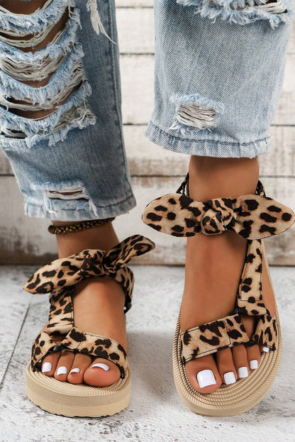 Leopard Pattern Thick Sole Sandals