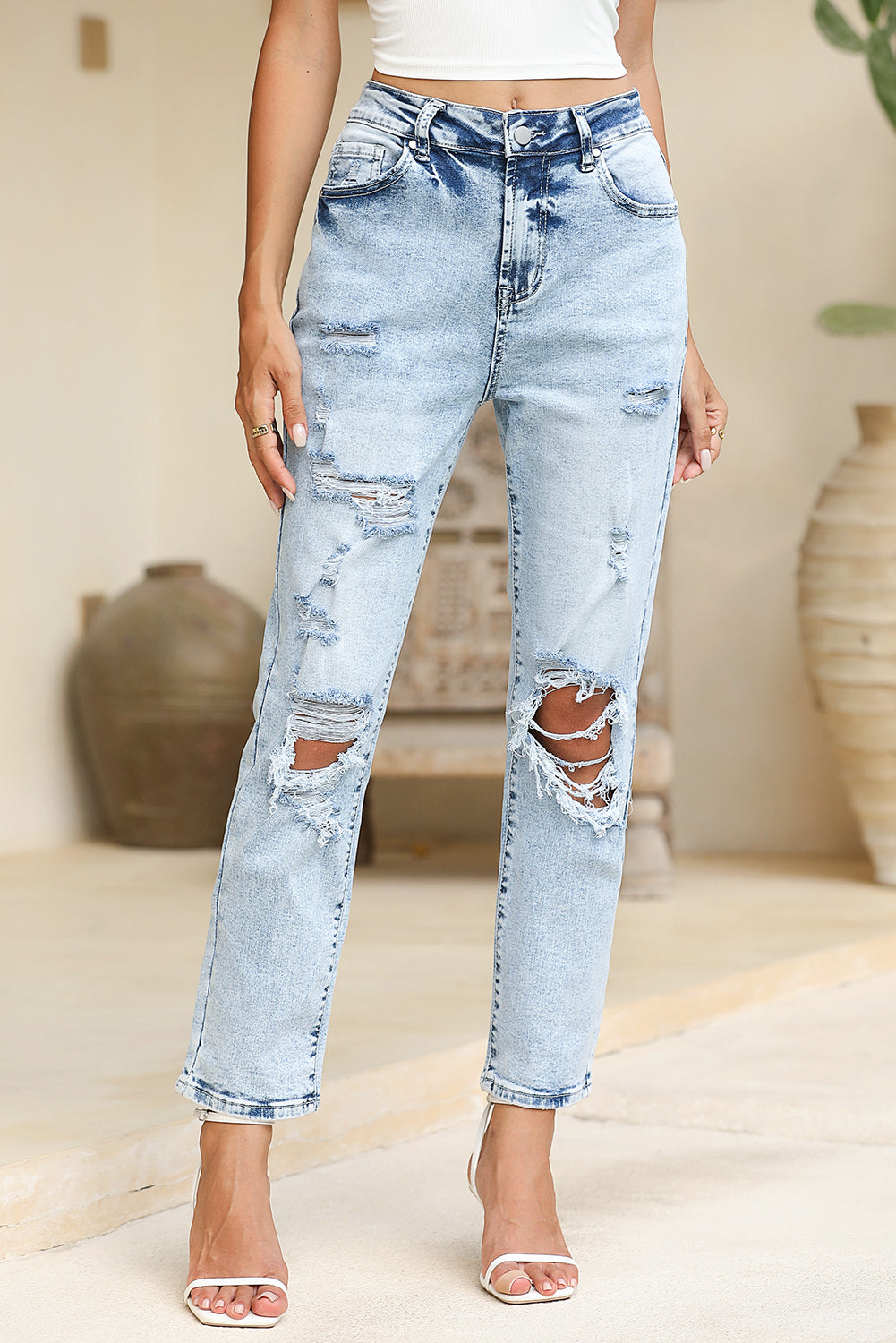 Sky Blue High Waist Jeans