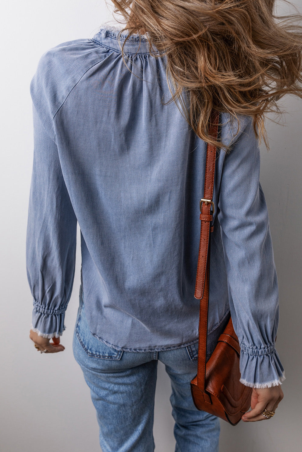 Sky Blue Denim Top