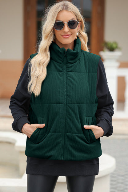 Jungle Green Corduroy Vest Coat