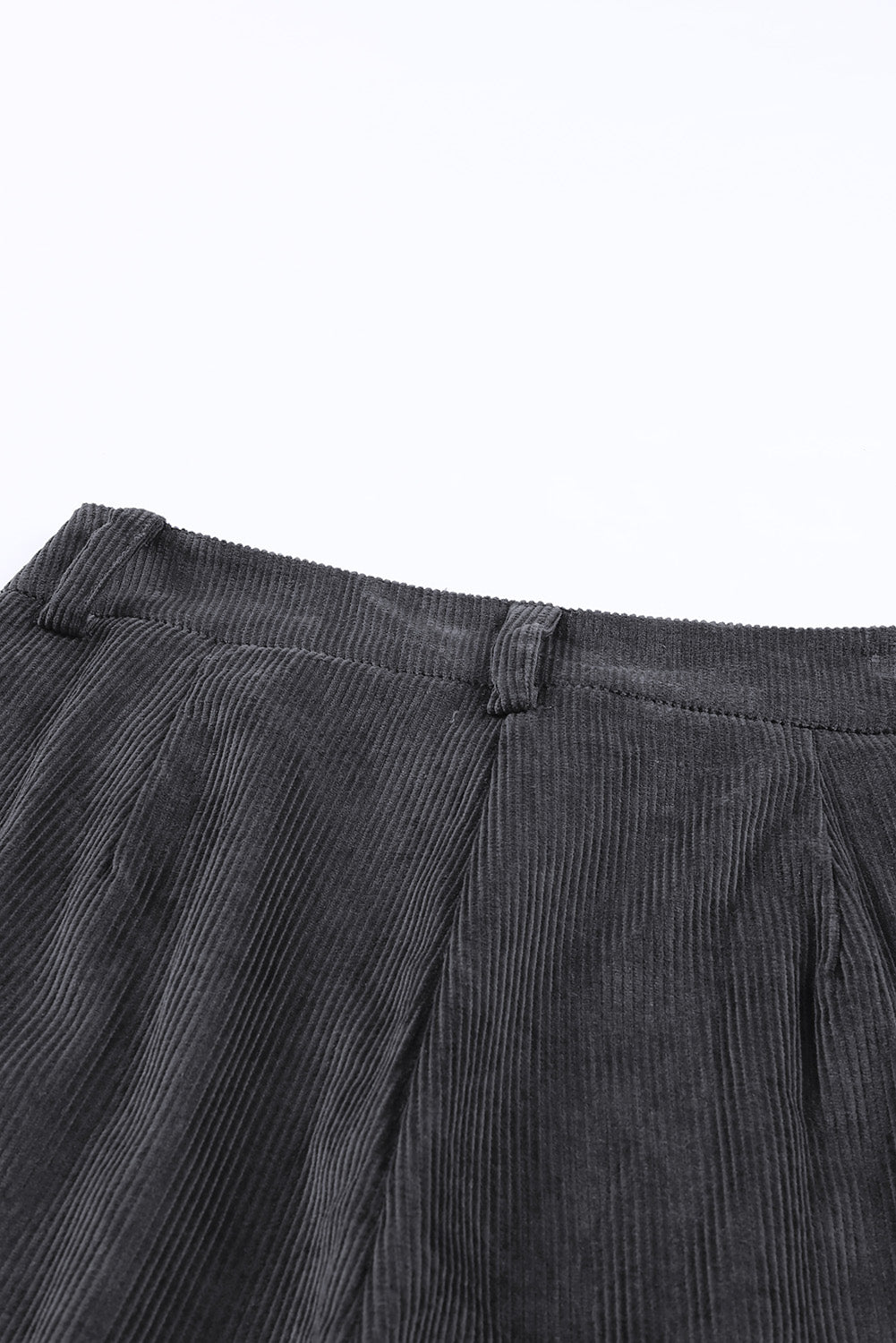 Grey Corduroy Wide Leg Pants