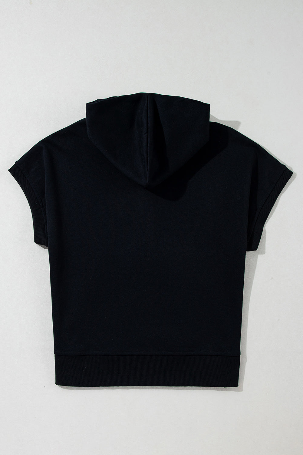 Black Short Sleeve Hoodie